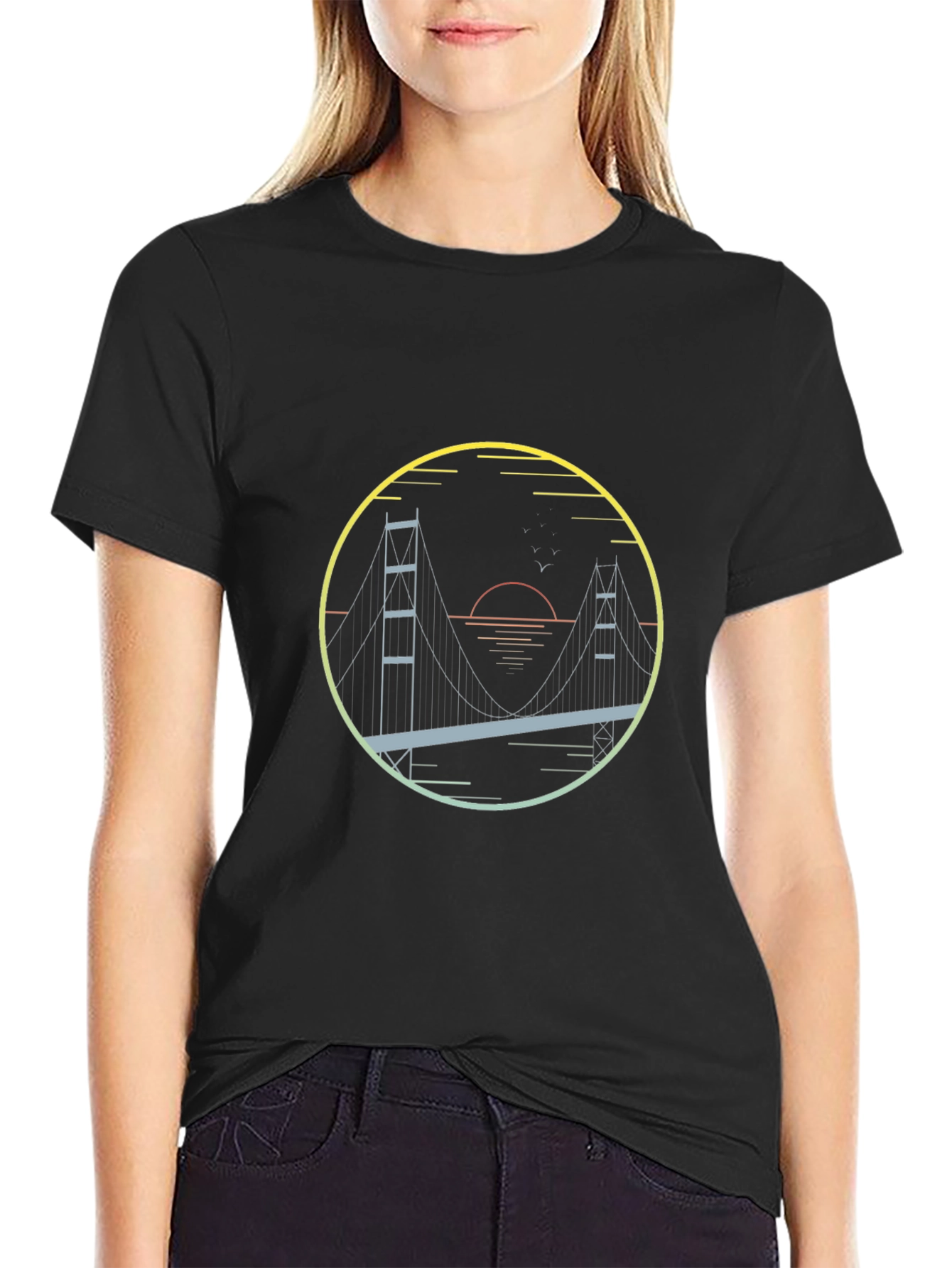 Golden Gate Bridge Graphic Tee - Mens Black T-Shirt