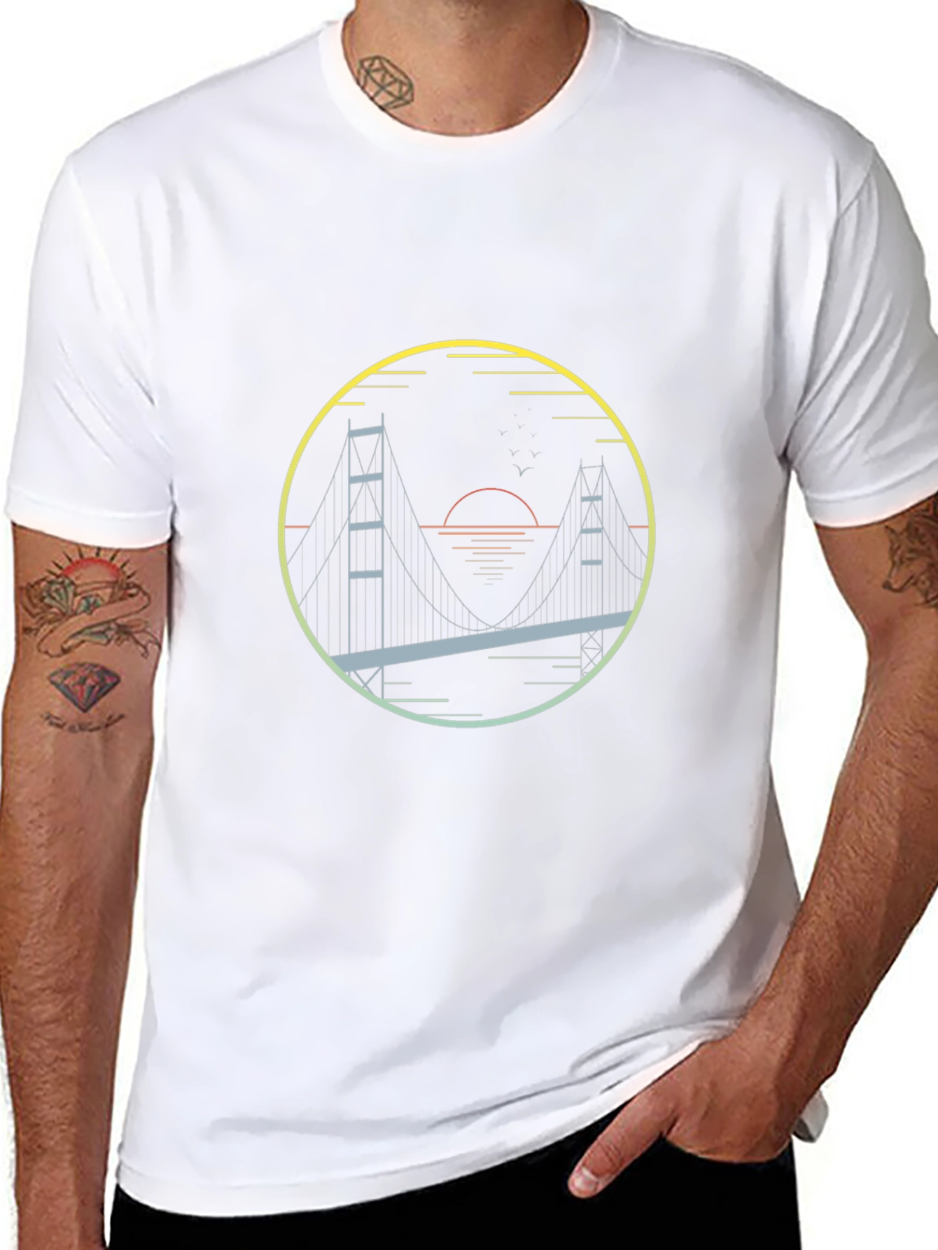 Golden Gate Bridge Graphic Tee - Mens Black T-Shirt