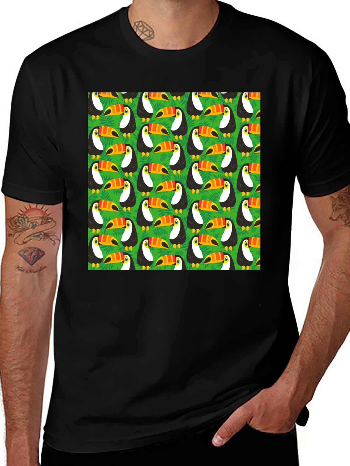 Fun Toucan Pattern T-Shirt