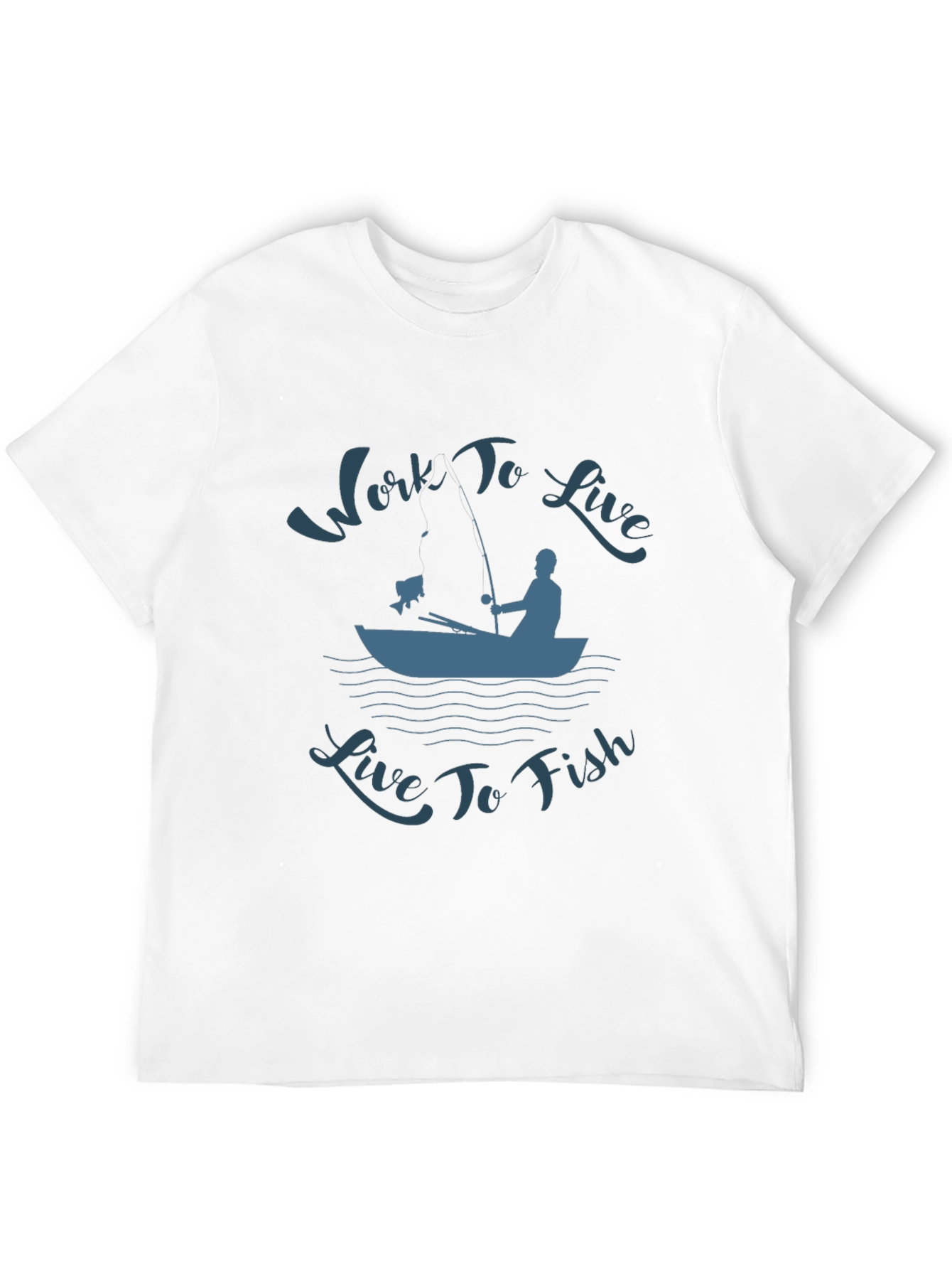 Work To Live Live To Fish Graphic T-Shirt