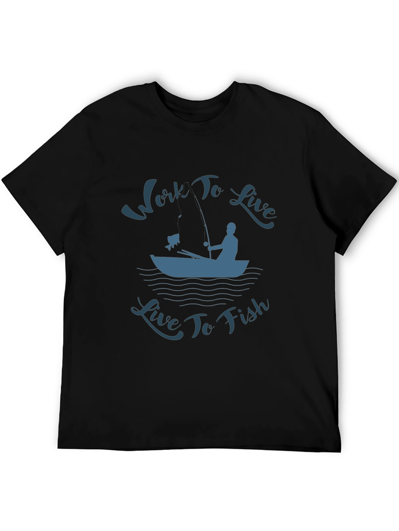 Work To Live Live To Fish Graphic T-Shirt