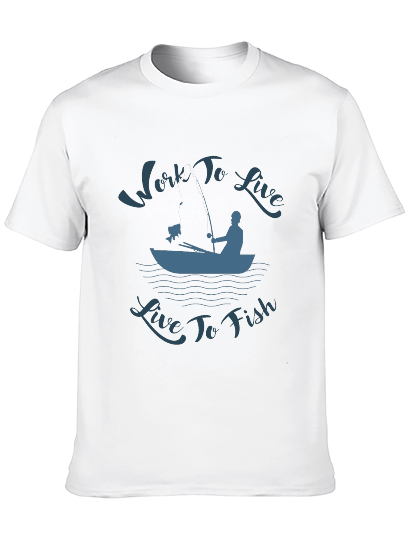 Work To Live Live To Fish Graphic T-Shirt