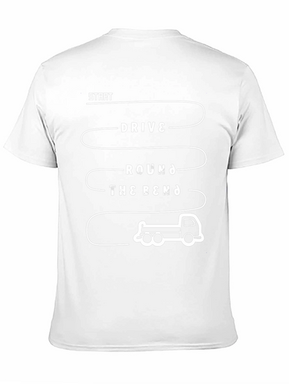 Drive Round the Bend Black Graphic T-Shirt