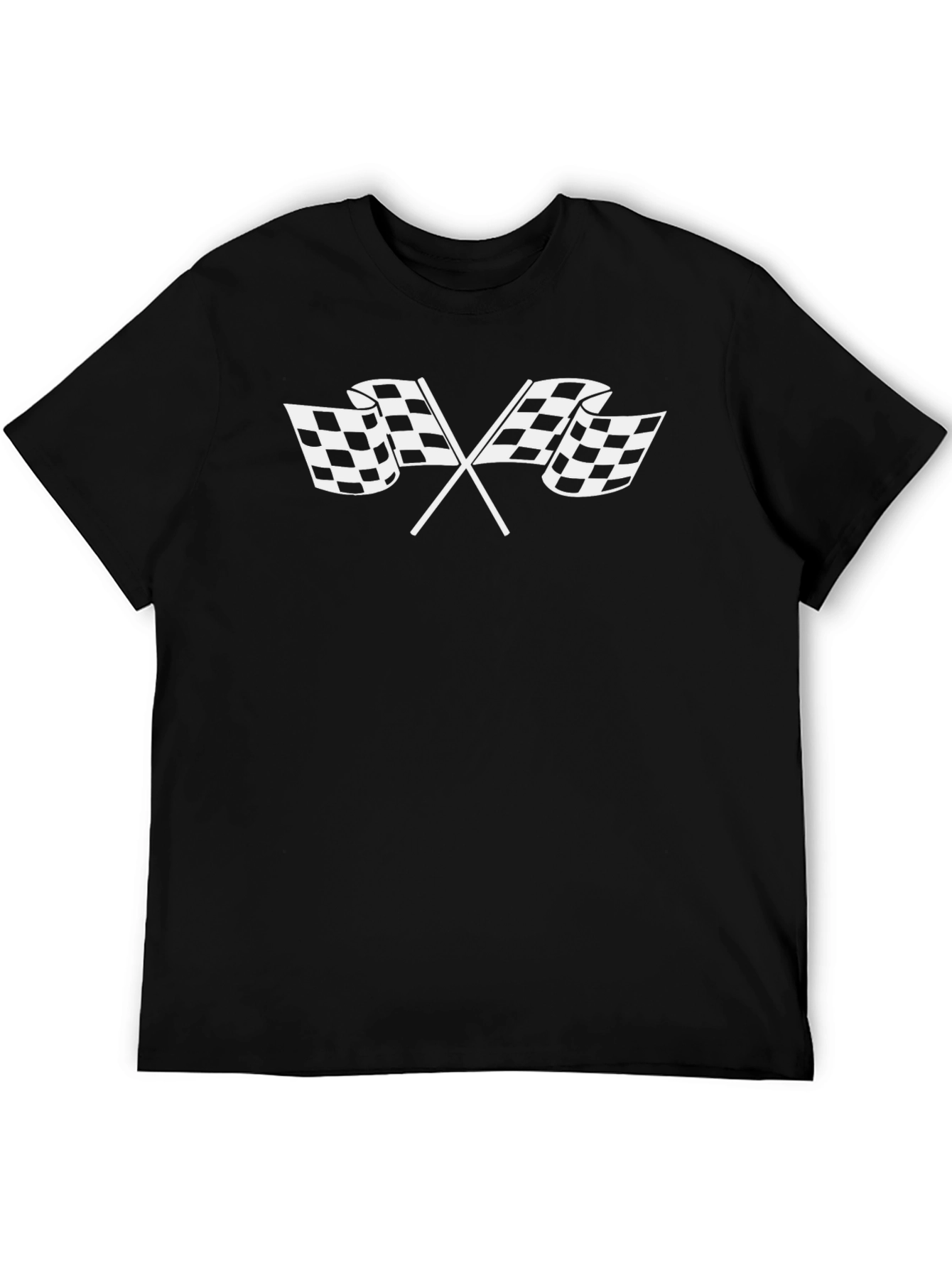 Checkered Flag Graphic T-Shirt - Racing Style