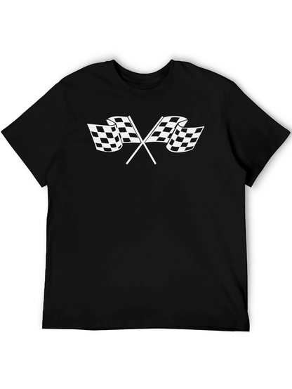 Checkered Flag Graphic T-Shirt - Racing Style