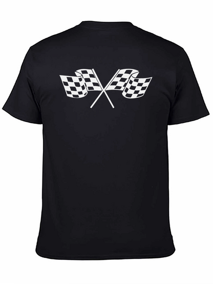 Checkered Flag Graphic T-Shirt - Racing Style