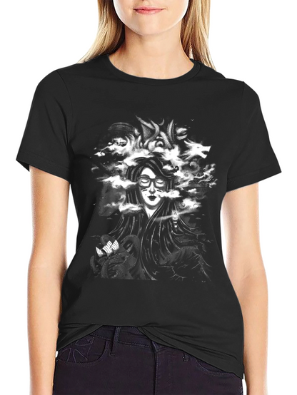 Surreal Graphic Print Black T-Shirt