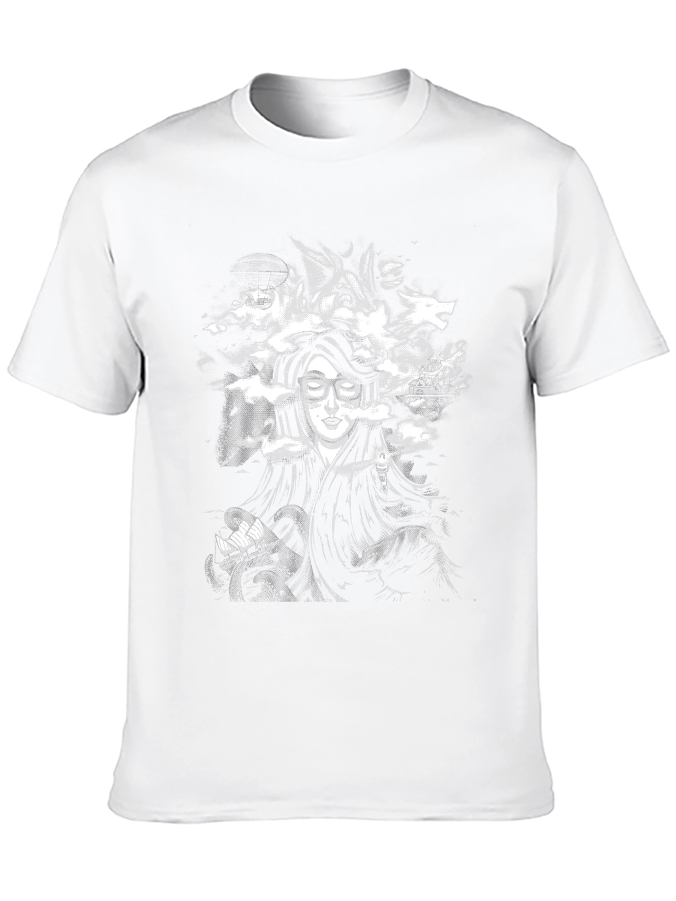 Surreal Graphic Print Black T-Shirt