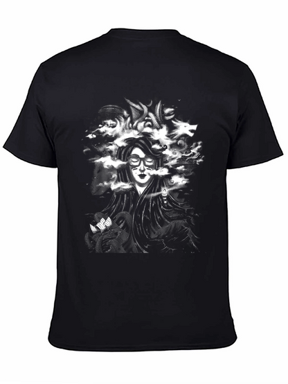 Surreal Graphic Print Black T-Shirt