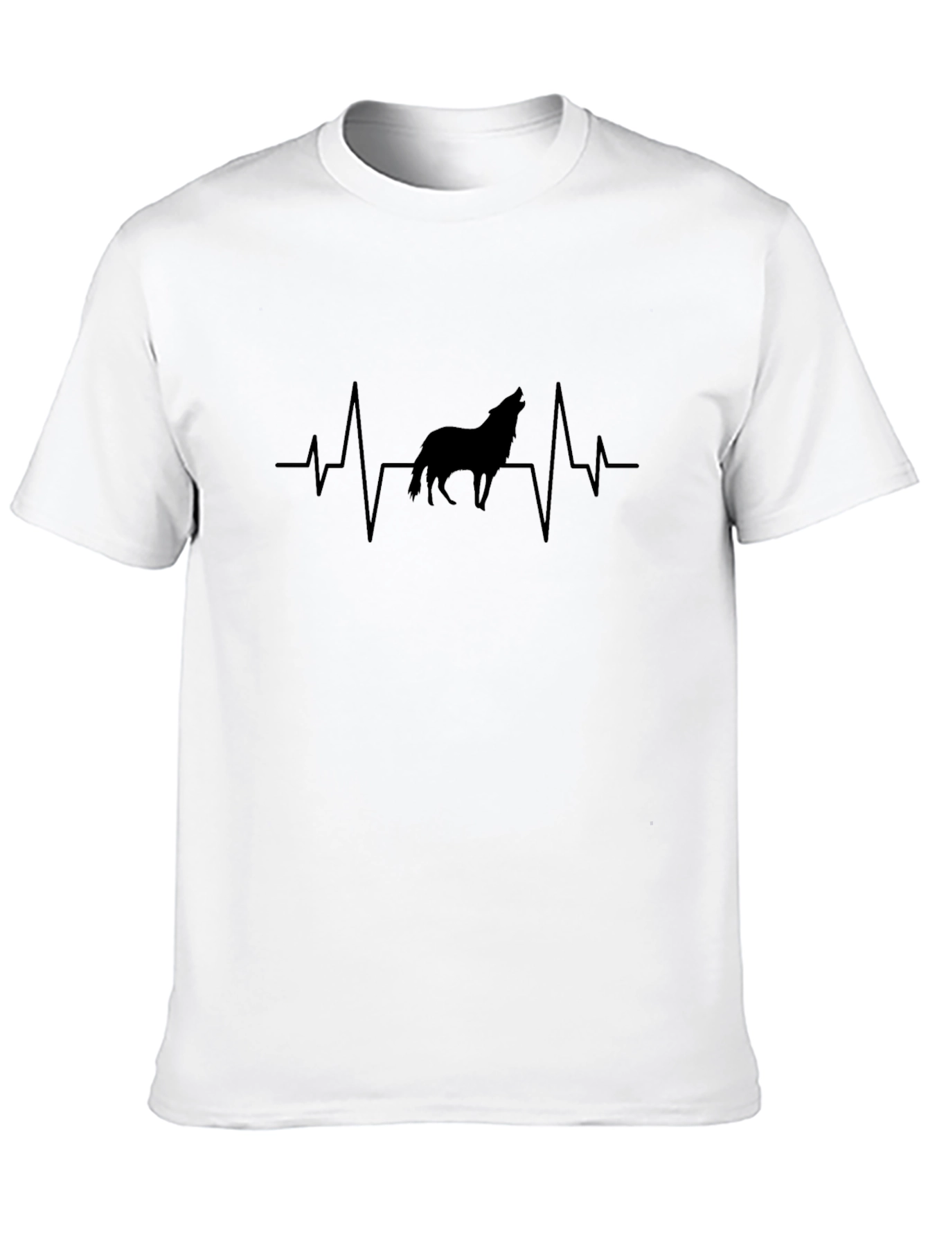 Wolf Heartbeat T-Shirt - Black Graphic Tee