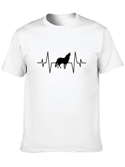 Wolf Heartbeat T-Shirt - Black Graphic Tee