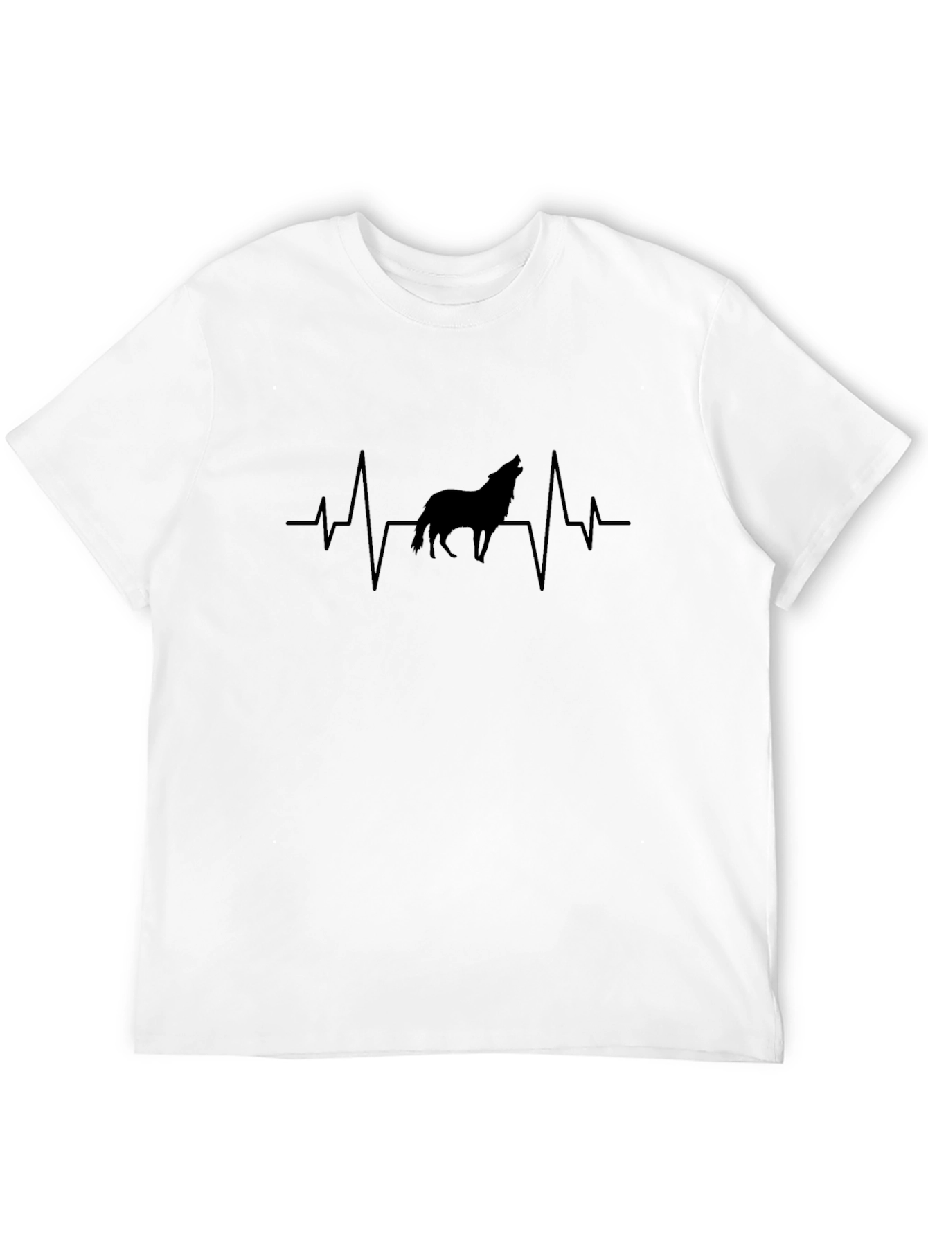 Wolf Heartbeat T-Shirt - Black Graphic Tee