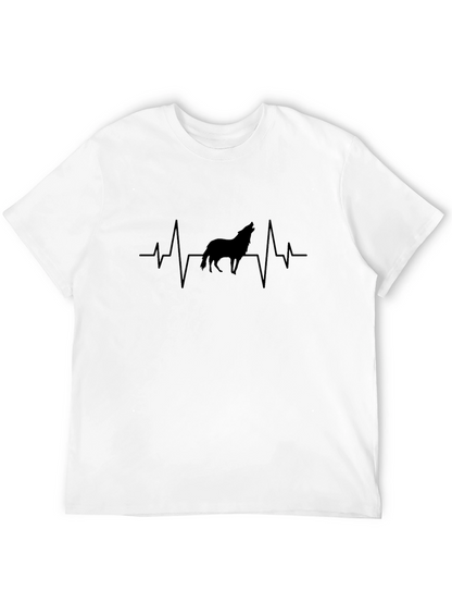 Wolf Heartbeat T-Shirt - Black Graphic Tee
