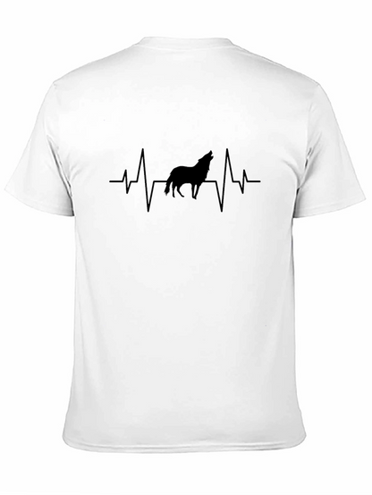 Wolf Heartbeat T-Shirt - Black Graphic Tee