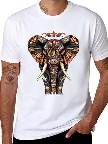 Ornate Elephant Graphic Tee - Unique Design