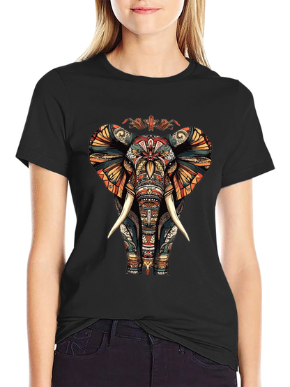 Ornate Elephant Graphic Tee - Unique Design