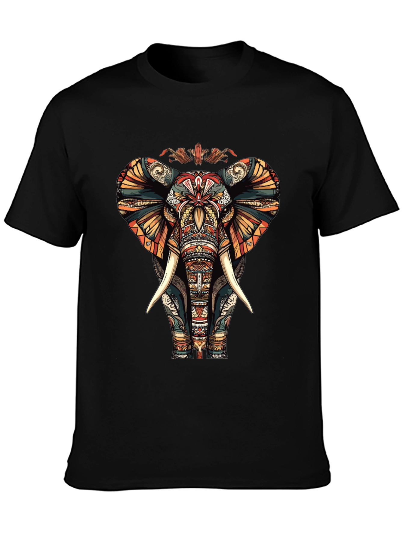Ornate Elephant Graphic Tee - Unique Design