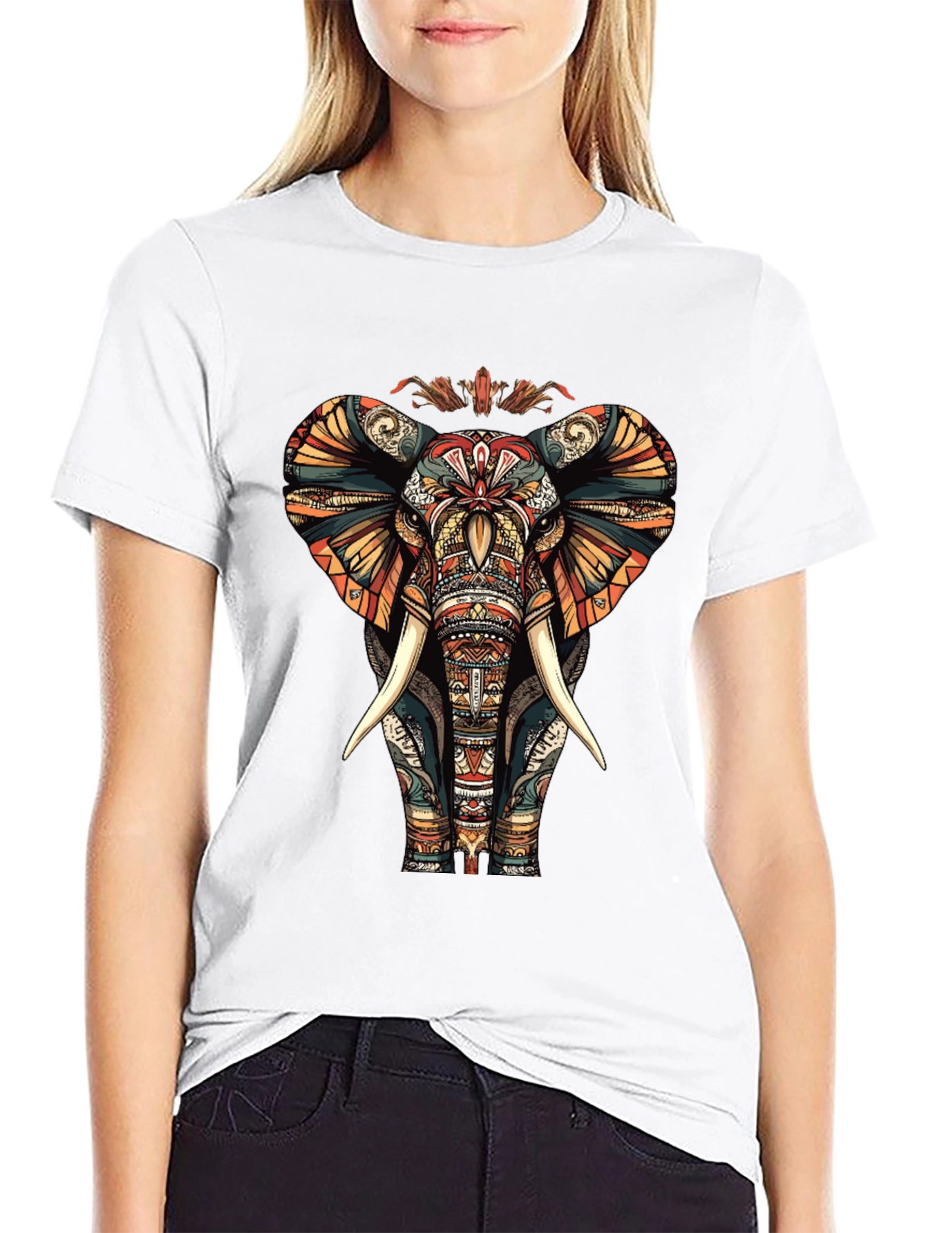 Ornate Elephant Graphic Tee - Unique Design