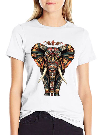 Ornate Elephant Graphic Tee - Unique Design