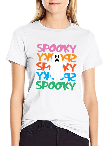 Spooky Ghost Graphic Tee - Halloween Fun!