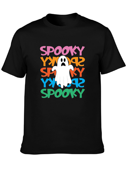 Spooky Ghost Graphic Tee - Halloween Fun!