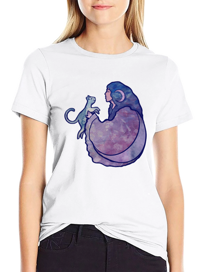 Moon Goddess Cat Graphic Black T-Shirt