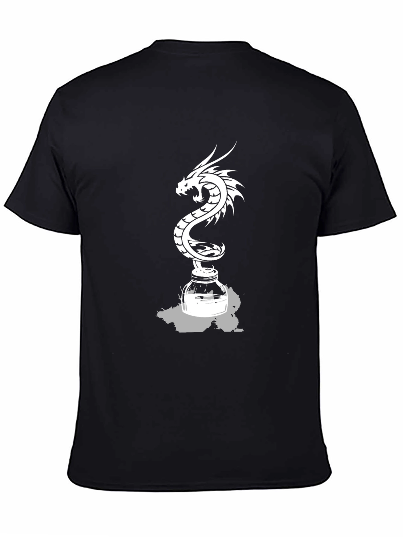 Dragon Inkwell Graphic Tee - Black Cotton Blend
