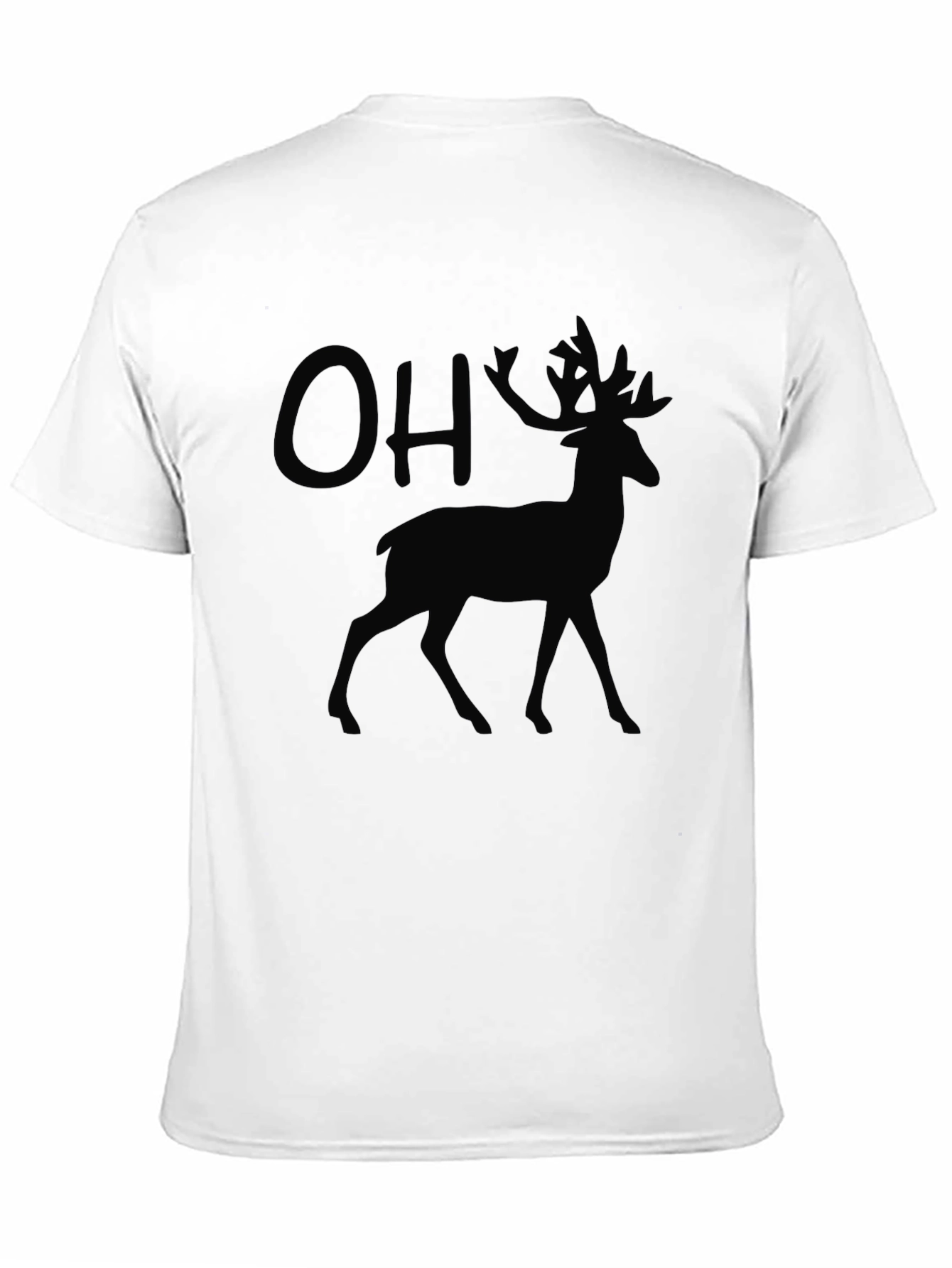 OH Deer! Mens Graphic Black T-Shirt