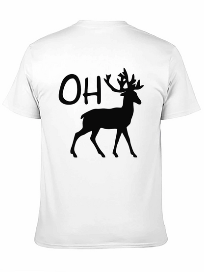 OH Deer! Mens Graphic Black T-Shirt