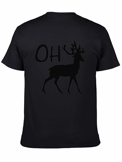 OH Deer! Mens Graphic Black T-Shirt