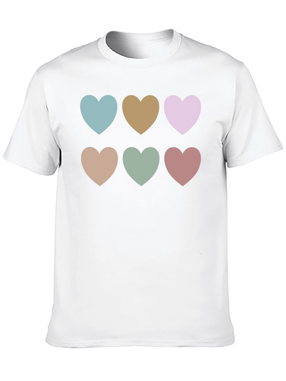 Heart Patterned Black T-Shirt