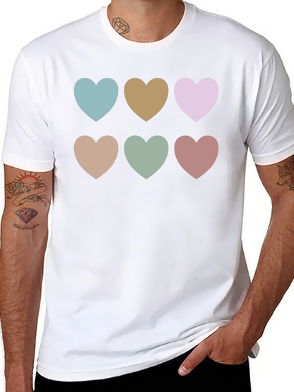 Heart Patterned Black T-Shirt