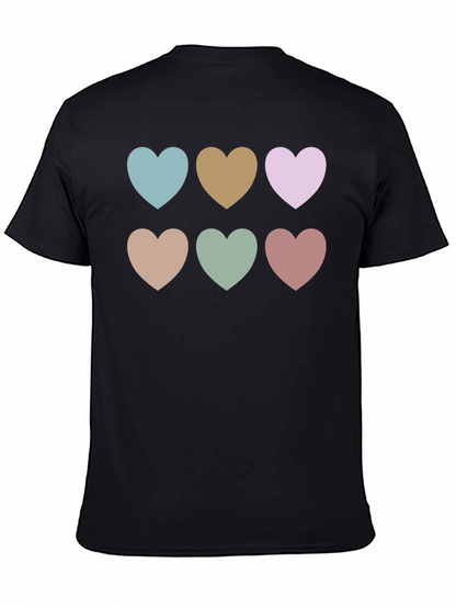 Heart Patterned Black T-Shirt