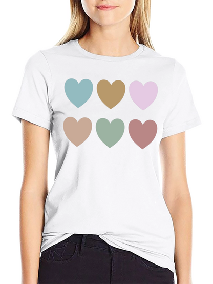 Heart Patterned Black T-Shirt