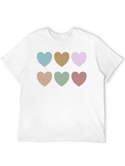 Heart Patterned Black T-Shirt