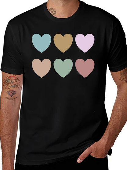 Heart Patterned Black T-Shirt
