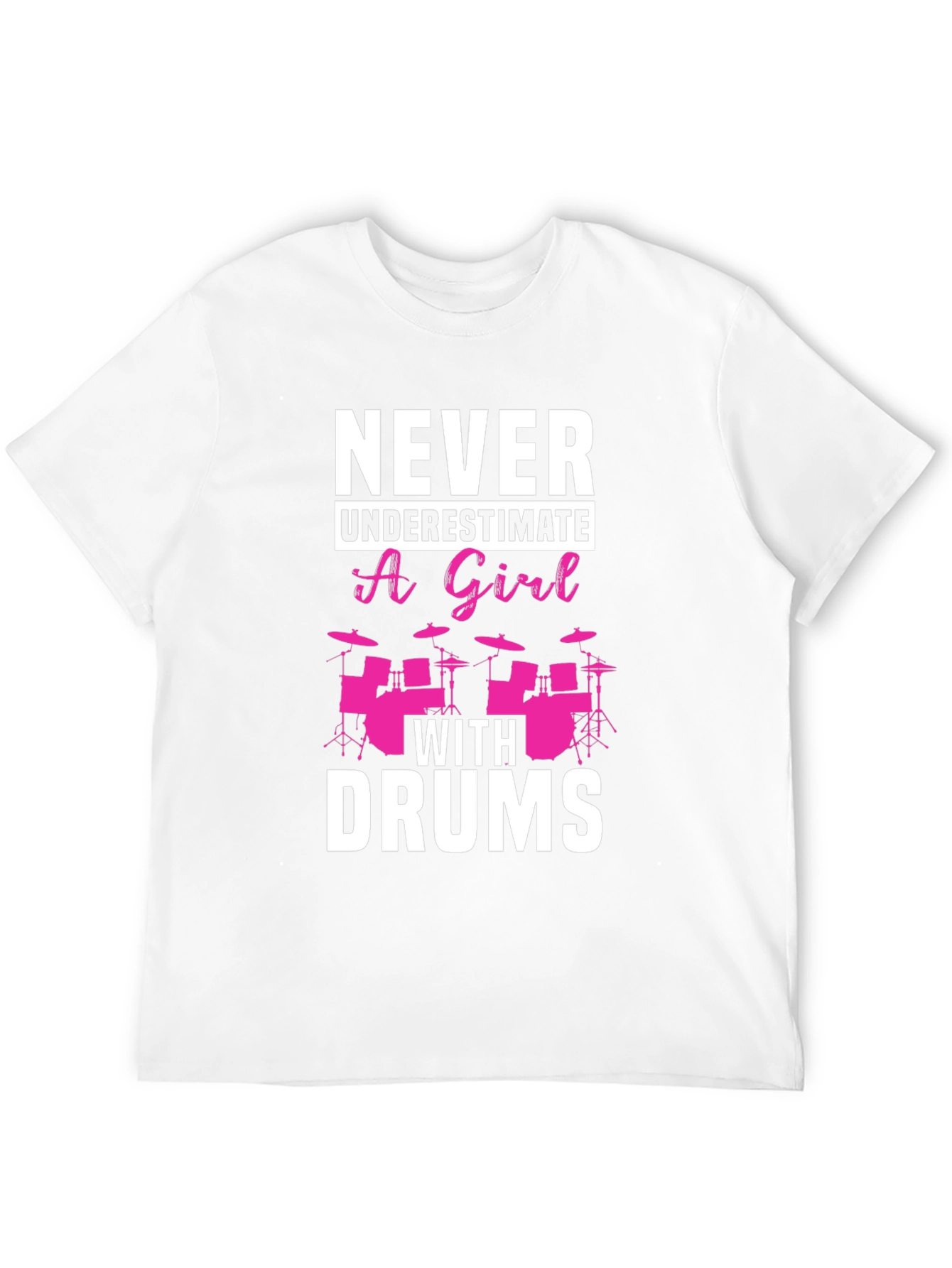 Never Underestimate a Girl With Drums Black T-Shirt