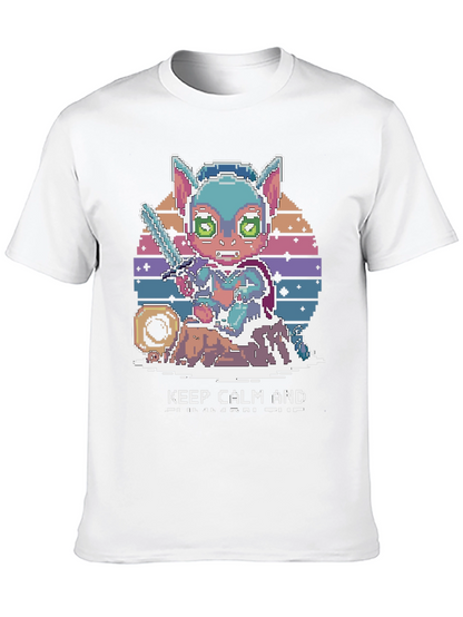 Pixel Art Cat Warrior T-Shirt