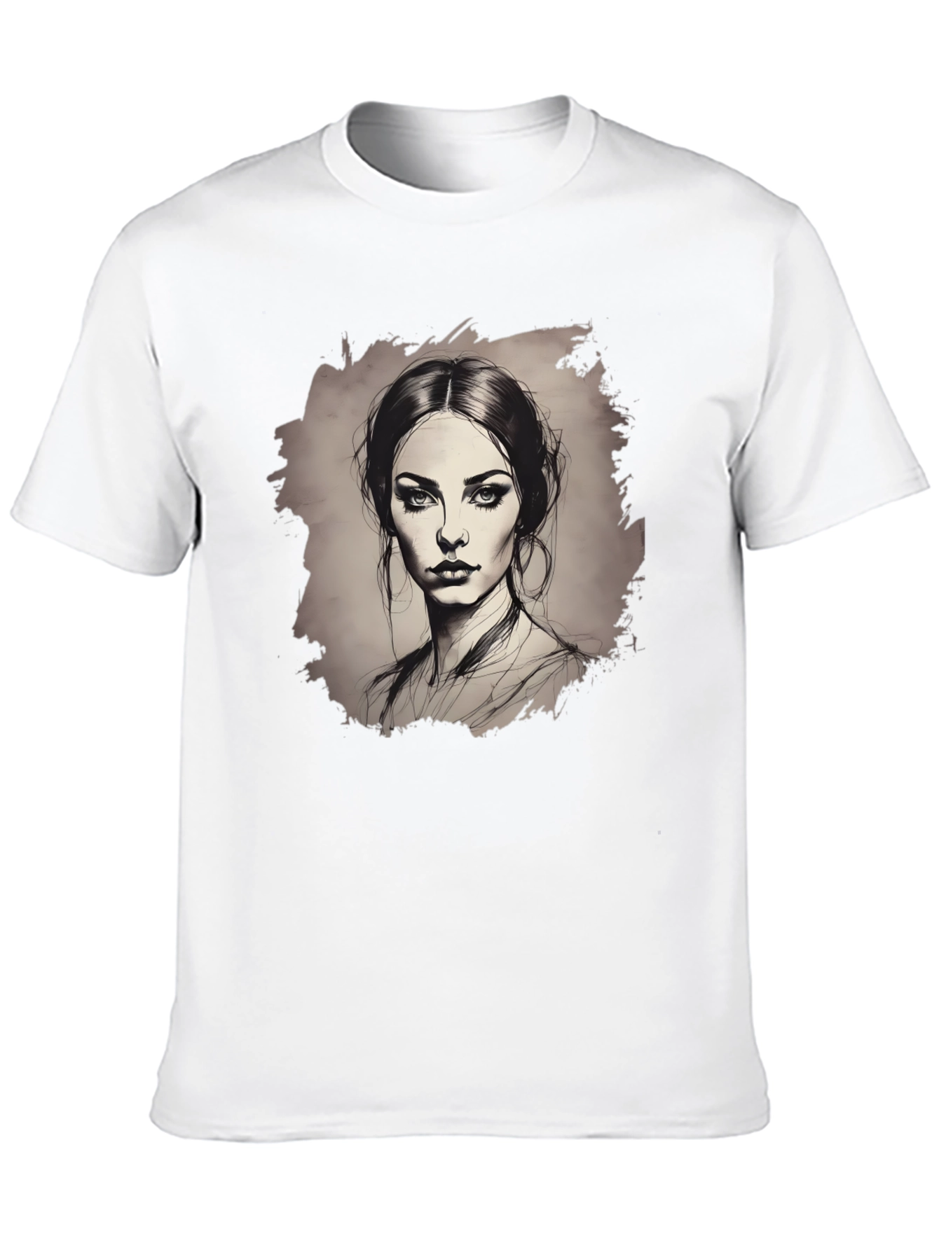 Woman Portrait Graphic Tee - Black