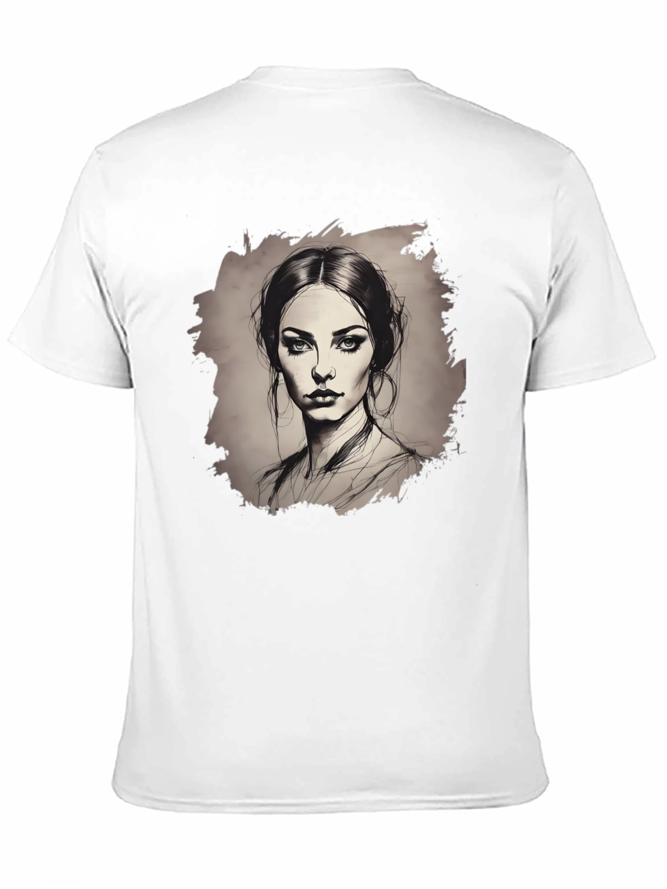 Woman Portrait Graphic Tee - Black