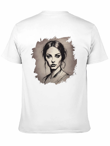 Woman Portrait Graphic Tee - Black