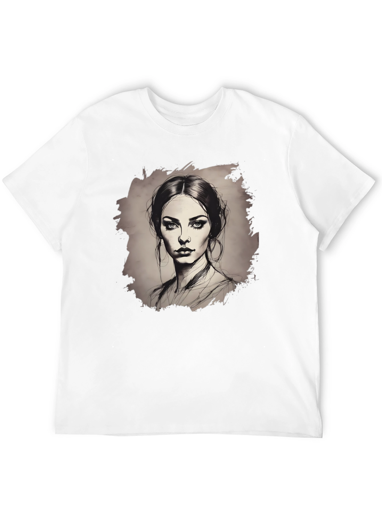 Woman Portrait Graphic Tee - Black