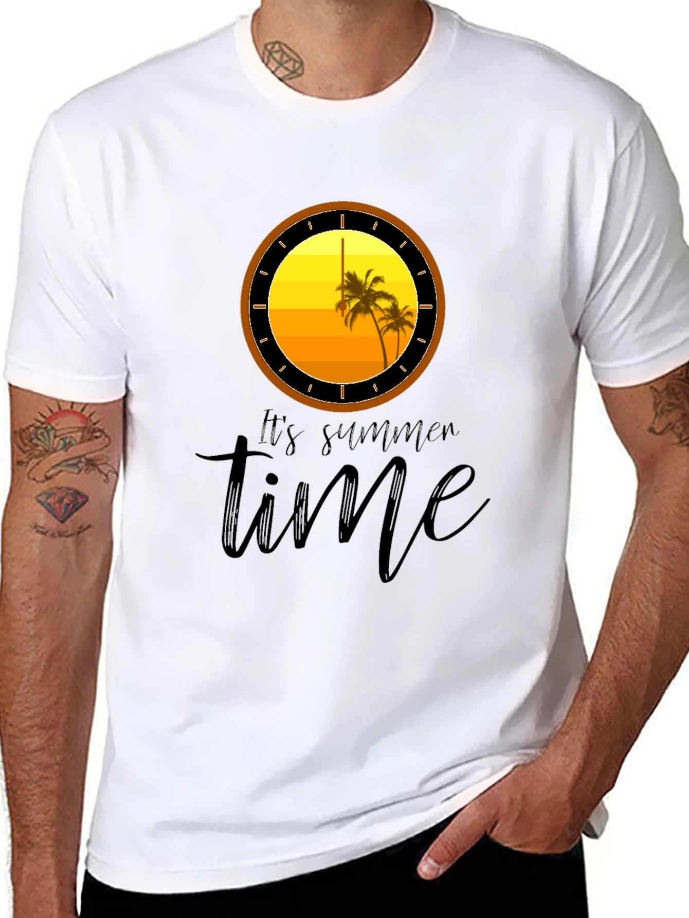 Its Summer Time Black Graphic T-Shirt