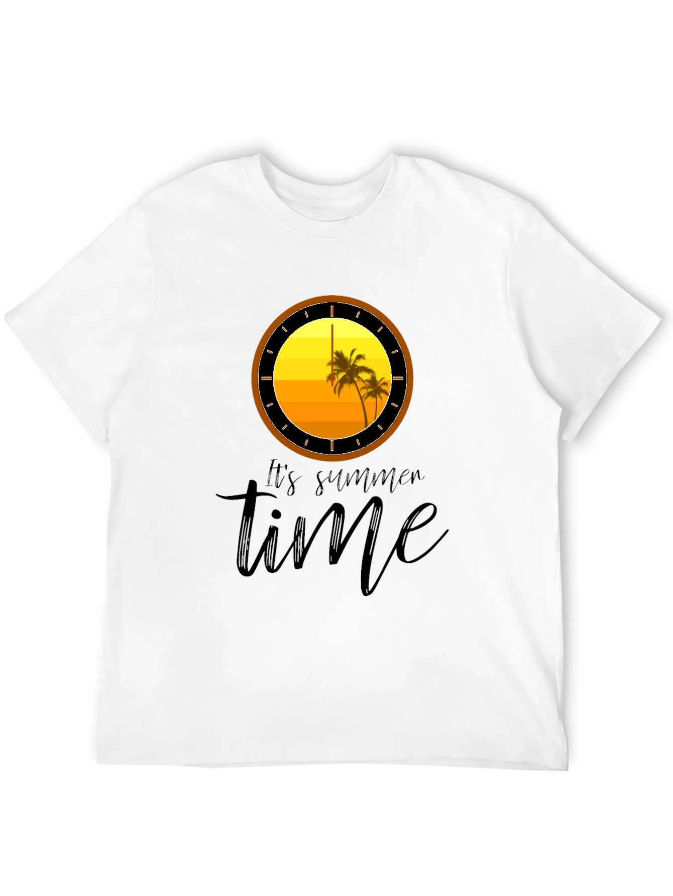 Its Summer Time Black Graphic T-Shirt