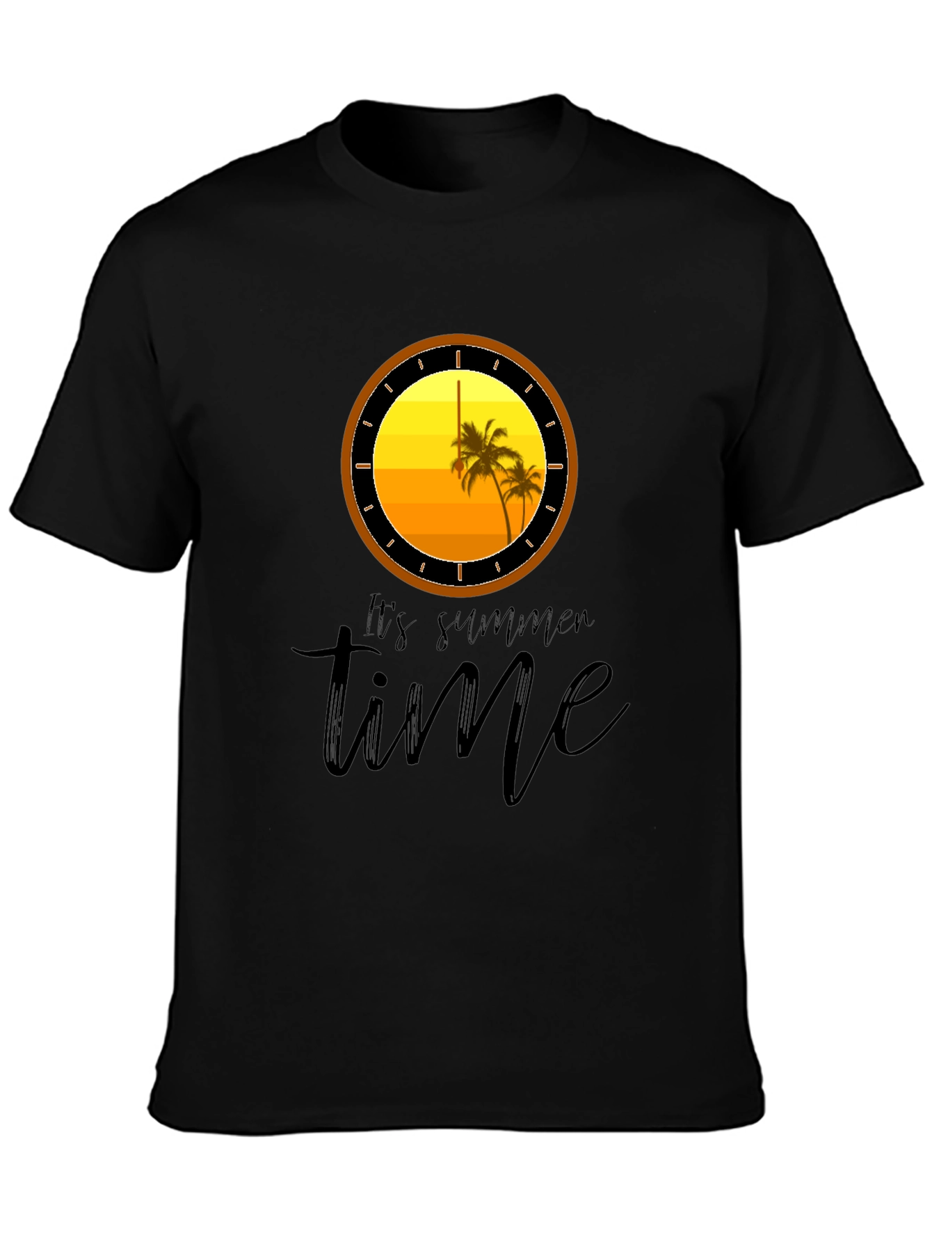 Its Summer Time Black Graphic T-Shirt