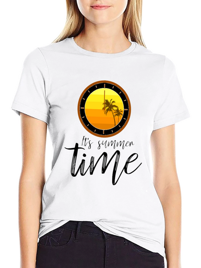 Its Summer Time Black Graphic T-Shirt