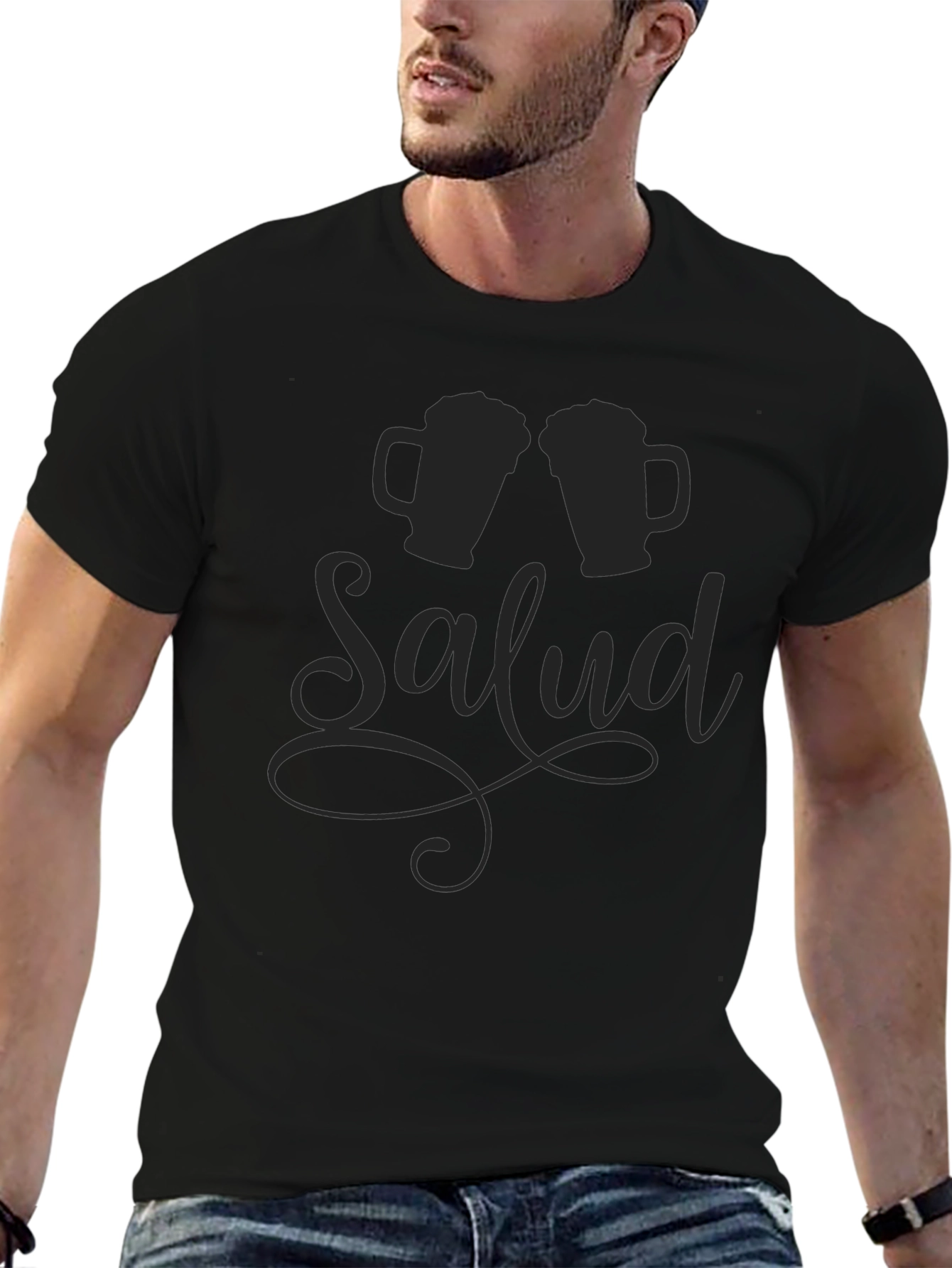 Salud Beer Toast Graphic Tee - Black