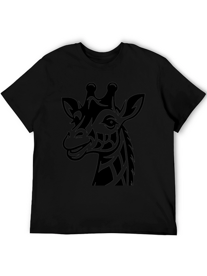 Tribal Giraffe Graphic Tee - Mens Black T-Shirt