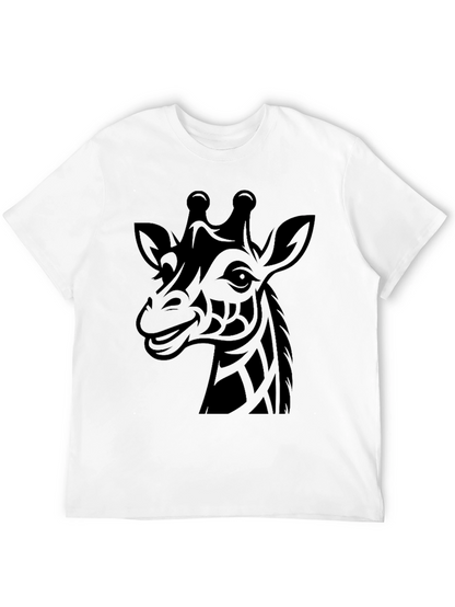 Tribal Giraffe Graphic Tee - Mens Black T-Shirt