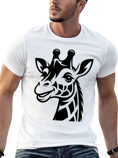 Tribal Giraffe Graphic Tee - Mens Black T-Shirt